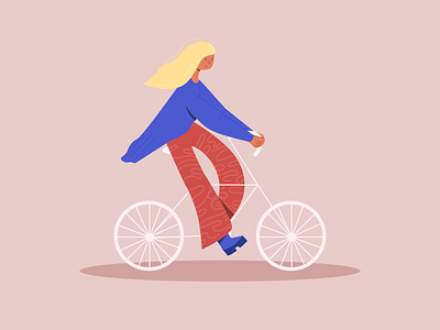 Bike Ride art bike bycicle cute cycling design digital art girl illustration pretty ride women
