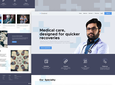 Crostrust: Website for a high-tech hospital branding design logo ui ux