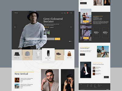 Luxury fashion brand landing page for Wilsons