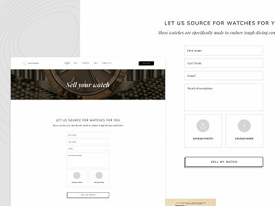 "Sell a watch" page of luxury watch brand branding design fashion graphic design luxury ui ux watch wrist wrist watch