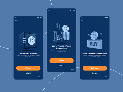 Onboarding screen of crypto app
