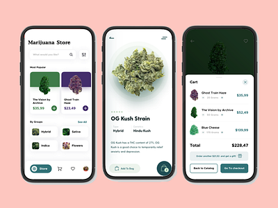 Marijuana App Clone android application business cannabis design healthcare herbs ideas ios latest trend mobileapp mobileappdevelopment store uxui vectorart