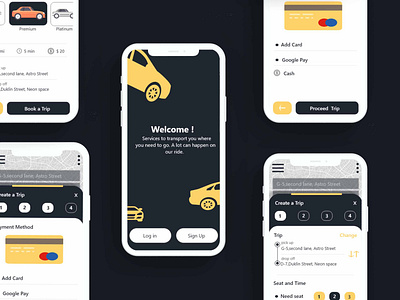 Taxi Booking App New UI Dark Theme androidapp appdesign appdeveloper application cab booking car booking car booking app car sharing mobileapp ola ondemand taxi app taxi booking app uber uber clone uber design uber ride uberapps uidesign uxuidesign