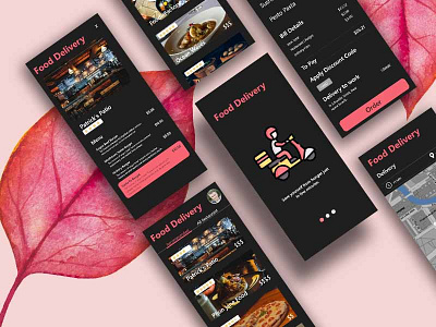 Food Delivery Concept Dark Theme