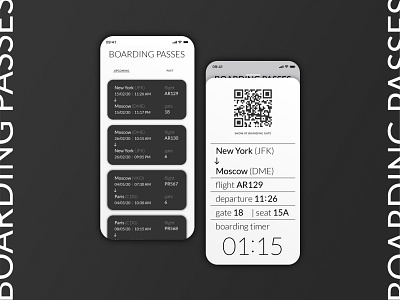 MAD7 boarding passes design illustration ui