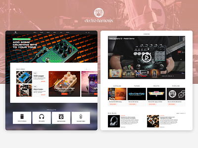 EHX Website - Homepage concept UI concept electro harmonix figma homepage modern design music pedal redesign rock website concept website design