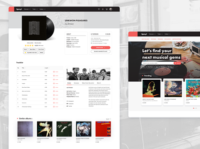 Vinyl Marketplace Concept UI concept design figma marketplace music product page rock ui ui design vinyl webdesign website design