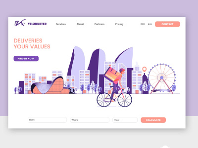 Landing Page Design | Velokuryer courier service delivery figma landing page ui ui design ux web design website design xd