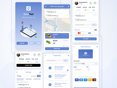 Taxi App android app app design blue taxi app ui ux