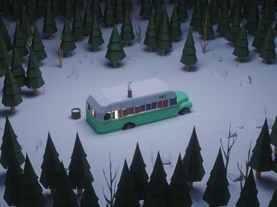 Magic Bus blender intothewild lowpoly magicbus