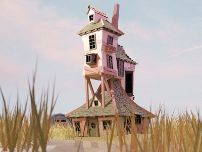 The Burrow | Harry Potter blender harrypotter lowpoly theburrow