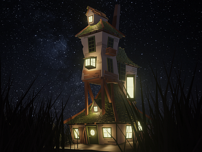 The Burrow | Harry Potter blender harrypotter lowpoly theburrow