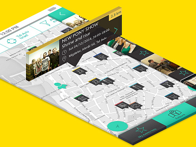 Events mobile application app events interface iphone list map mobile navbar perspective screen ui ux