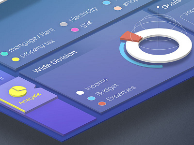 Monthly expenses graph 3d analytics app chart circle dashboard design graph infographics ios statistics ui