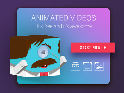 Animated Video 3d animation character clean flat icons minimal shadow ui ux web