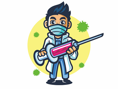 doctor fight covid19 with vaccine by Radit on Dribbble