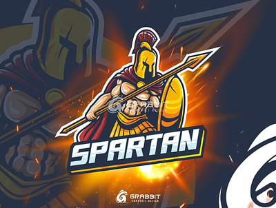 SPARTAN ESPORT LOGO branding cartoon gaming illustration logo logo esport logo mascot mascot mascot character spartan vector warrior logo