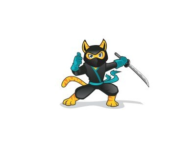 Ninjacat cartoon cat illustration mascot ninja