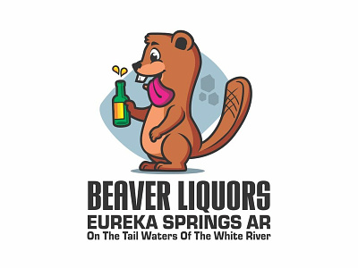 Beaver Liquors beaver cartoon design icon illustration liquours logo mascot vector water
