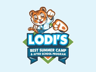 Lodi S Best Summer camp cartoon cute design illustration kids logo mascot playful summer tiger vector