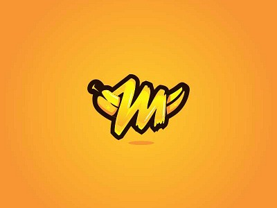 M banana banana bananas cartoon design icon icon yellow illustration logo mascot simple