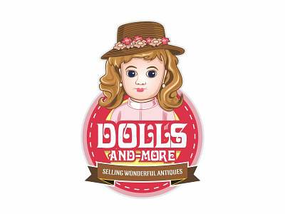 Dolls And More branding cartoon cute design dolls icon illustration logo mascot mascot logo online store vector