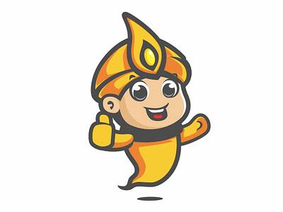Grid Genie msacot design set app branding cartoon cool cute design genie grid genie icon illustration logo logo mascot mascot mascot character simple vector