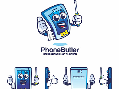 Phonebuttler Mascot Design