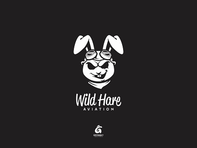 wild HARE RABBIT aviation cartoon design icon illustration logo logo mascot mascot rabbit simple vector