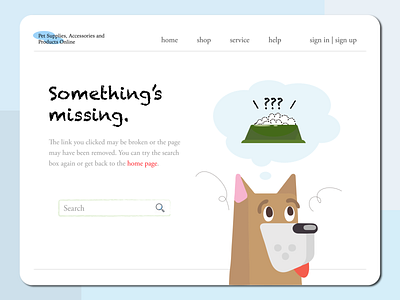 404 Page for Online Shopping 404 error 404 error page 404page animal branding daily ui daily ui 008 dailyuichallenge doggy icon illustration marketing online marketing online shop online shopping pet care pets petshop petstore website