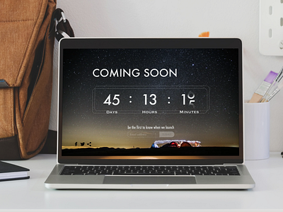 Countdown to Product Launch camp countdown countdown timer daily 100 challenge daily ui daily ui 014 dailyuichallenge design flat icon landing page landscape minimal product launch product page products ui ux vector website