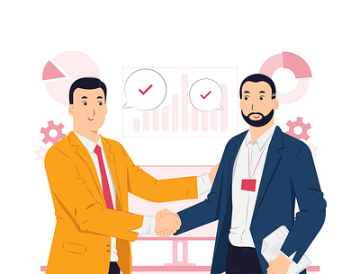 Business deal design graphic design illustration minimal vector