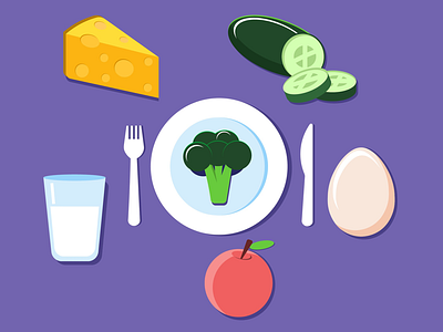 For article apple broccoli cheese cucumber design dish egg illustration milk