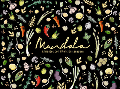 Mandala Restaurant branding design illustration logo