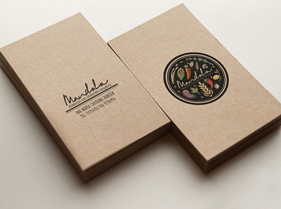 Mandala Restaurant/Business cards branding design illustration logo