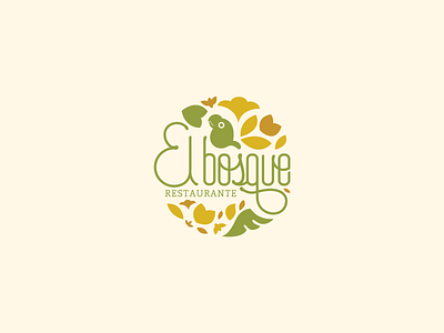 "El Bosque" Restaurant Logo branding design illustration logo vector