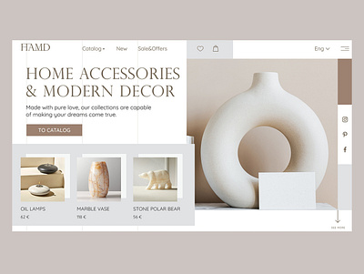 Home accessories & Modern decor decor design designer elegant modern ui uiux ux web webdesign