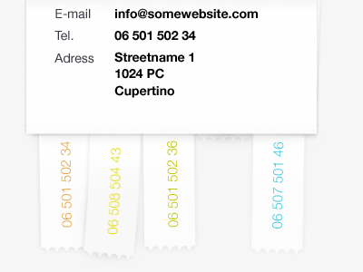 Businesscard with labels