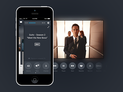 Philips TV Remote App app blue blur dark experience interface ios mobile remote tv ui unitid