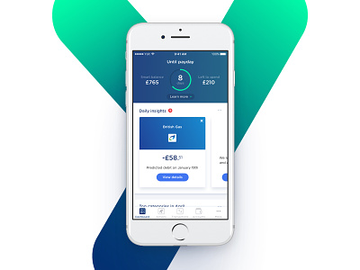 Yolt | Daily insights app cards dashboard finance fintech money yolt