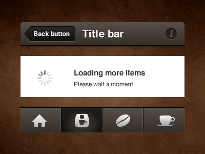 UI Elements coffee icons ios loading navigation tabbar titlebar