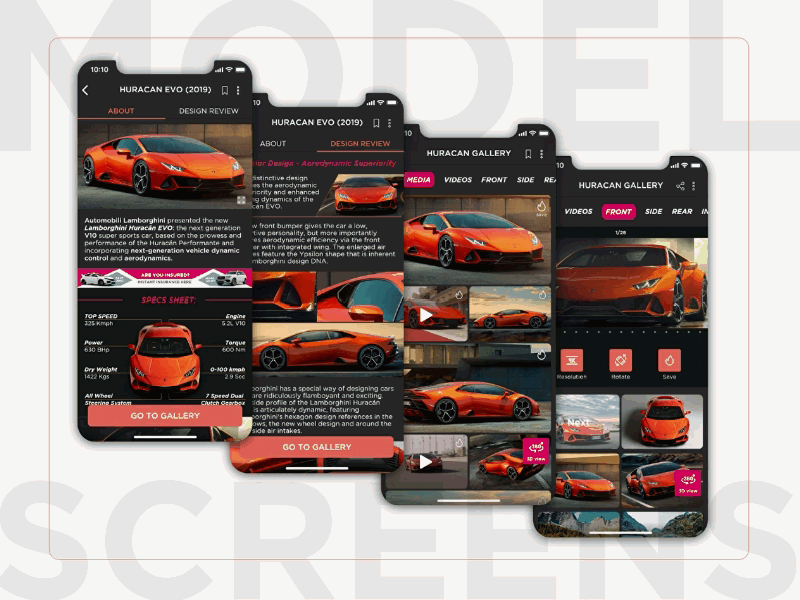 Model Screens- Light and Dark modes for NetCarShow Redesign app adobe photoshop adobe xd adobexd android android app app automotive behance project car dark mode gallery ios ios app light mode mobile app mobile ui ui uidesign uiux