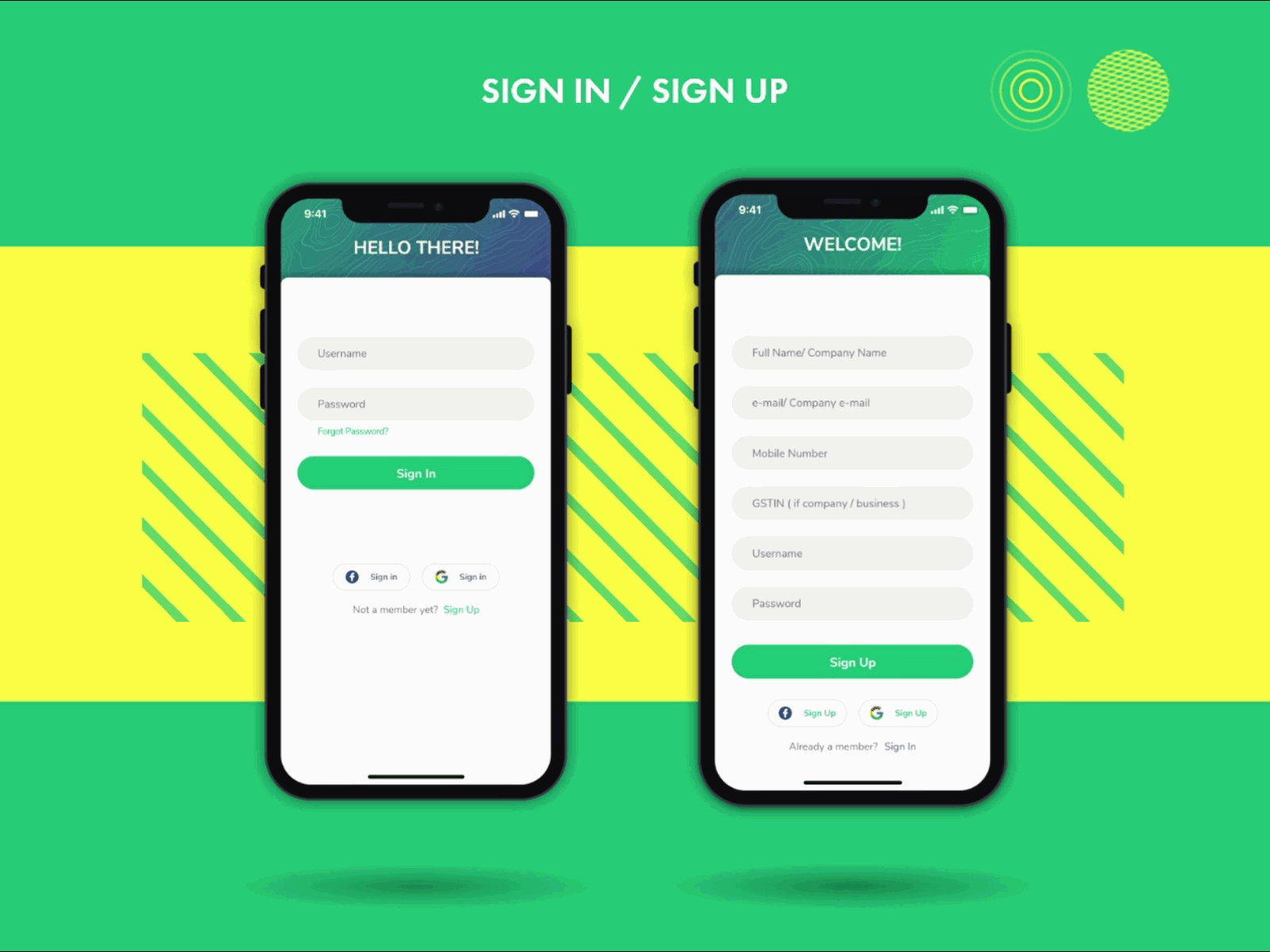 CoKeep CoWorking Space App Concept- Sign in/ Sign Up