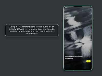 Walkthrough Inkwash transitions Mobile UI app design interaction live live wallpaper mobile mobile ui mockup motion motion design transition transitions ui uidesign ux walkthrough walkthrough screen