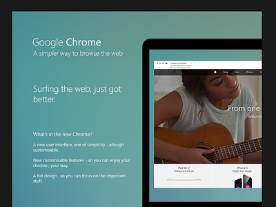 Chrome - A simpler way to browse the web browser chrome design google graphics interface photoshop redesign uiux user web