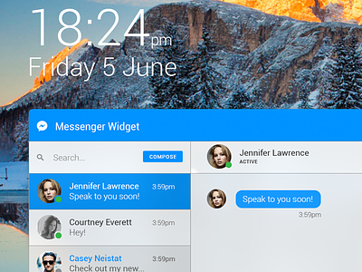 Desktop Messenger Widget design flat graphic interface ui user ux