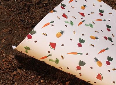 Tierra Serena - Fruit pattern brand design carrot design earth fruit fruit illustration graphic illustration pattern pattern design patterns pinapple plants watermelon wrappingpaper