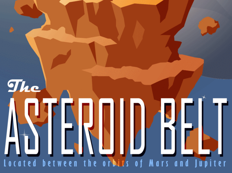 Coolin' In the Asteroid Belt design digital illustration illustrator retro typography vector vector art vector illustration