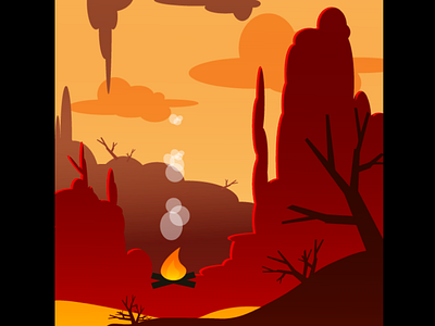 Calm Hellscape adobe illustrator environment environment design hellscape illustrator landscape vector vector art