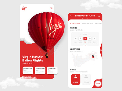 Ballon Flights App Concept app design ui ux